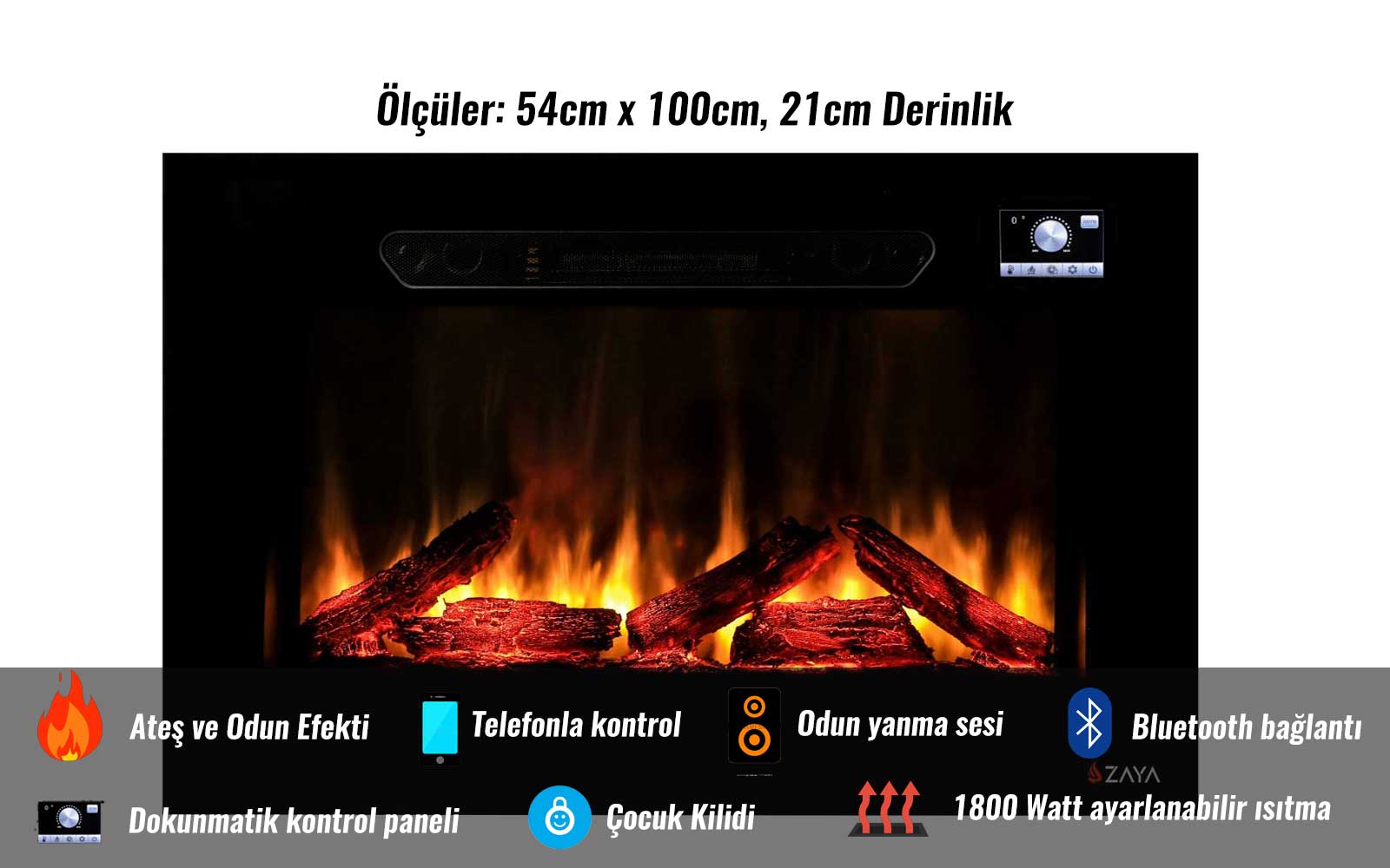 ZAYA ELEKTRİKLİ ŞÖMİNE HAZNESİ-2