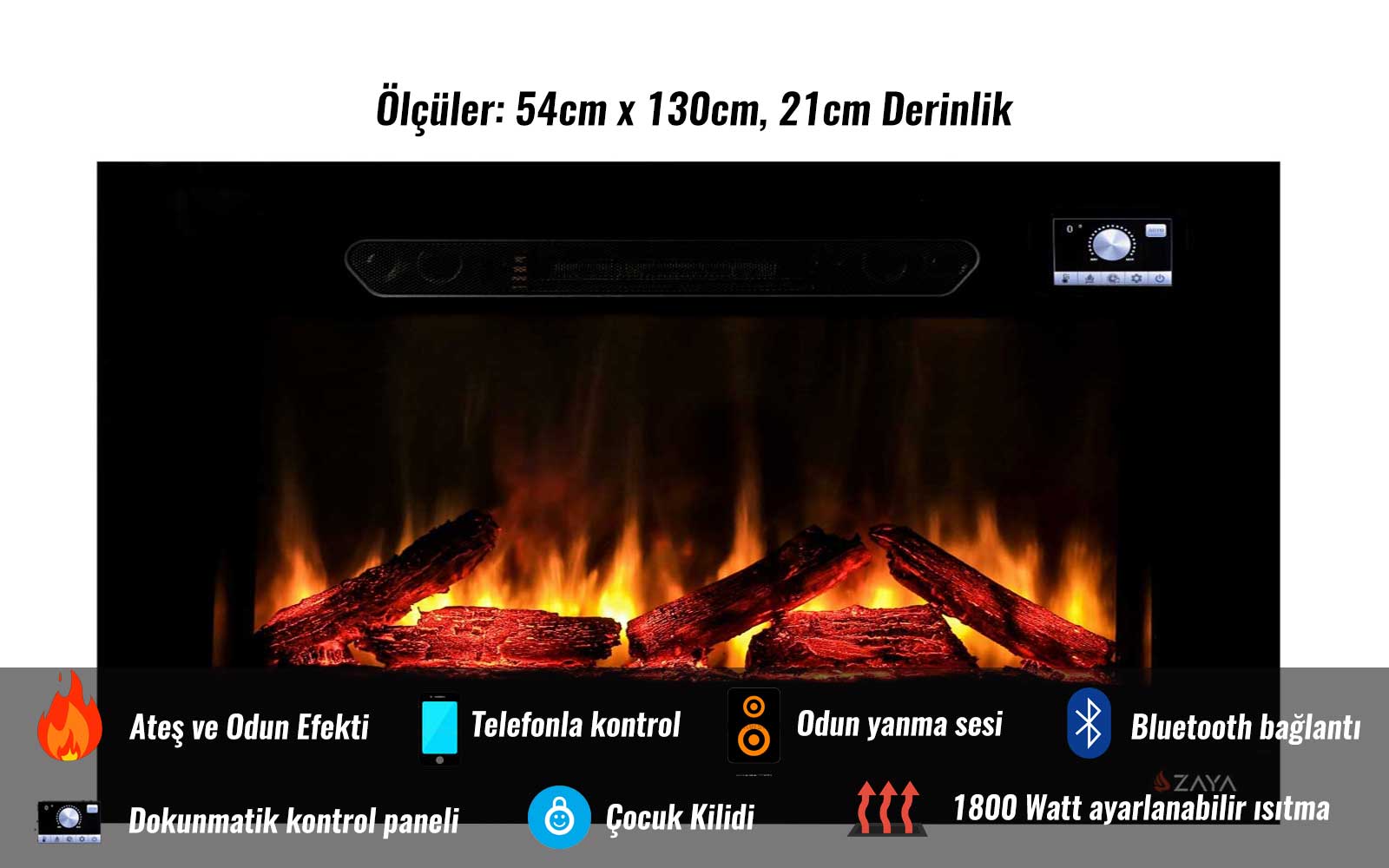 ZAYA ELEKTRİKLİ ŞÖMİNE HAZNESİ-3